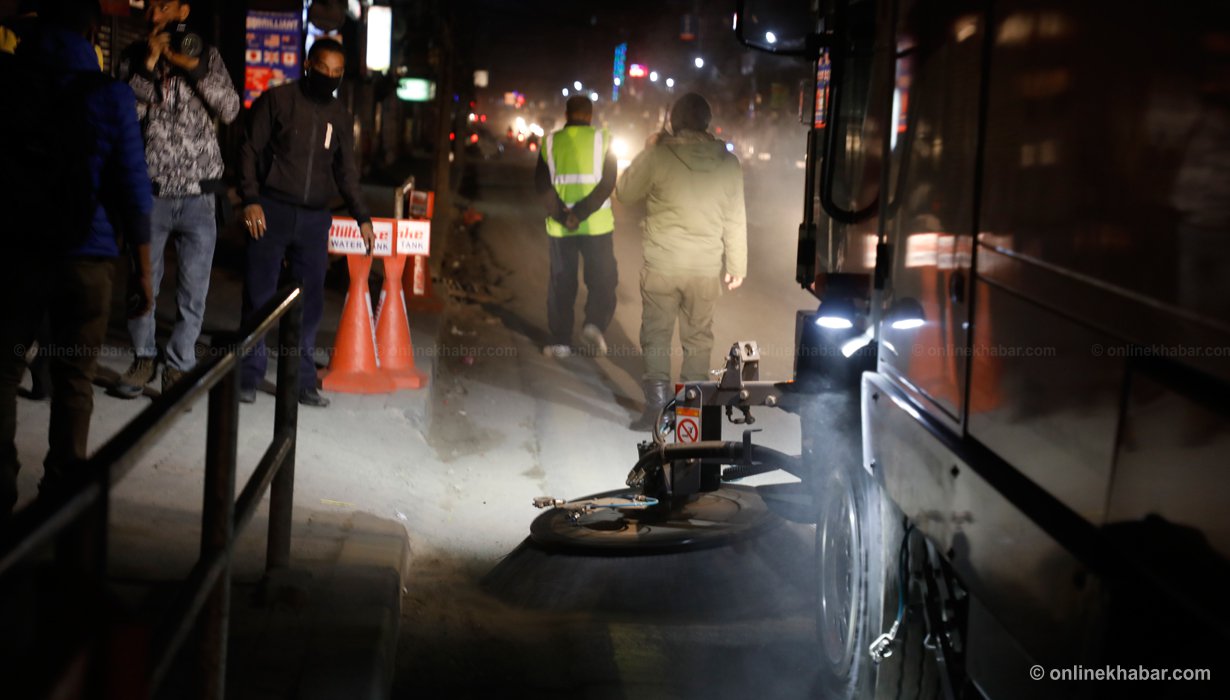 Kathmandu’s new road sweeping machines collect 18 tonnes of dust on first night of operation