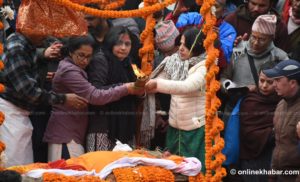 Former DPM Adhikari cremated with state honours