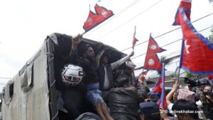 Police interfere in Bibeksheel Nepali’s Baluwatar protest, detain few leaders