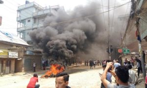 Protesting bumpy road, Bauddha locals clash with police