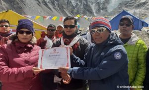 Nepal’s Everest measurement team waiting for clear weather to begin ascent