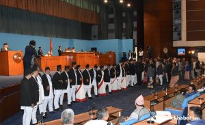 Nepali Congress blocks Oli from addressing House