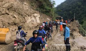 One-way traffic movement resumes along Butwal-Palpa road