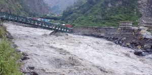 Bhotekoshi flood sweeps away Bailey bridge in Rasuwa