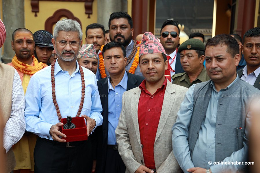 File: Indian Minister of External Affairs S Jaishankar at Pashupatinath Temple on Thursday, August 22, 2019.