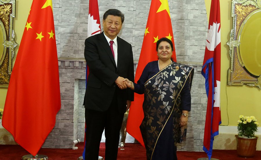 Xi meets President Bhandari at Shital Niwas, attends banquet