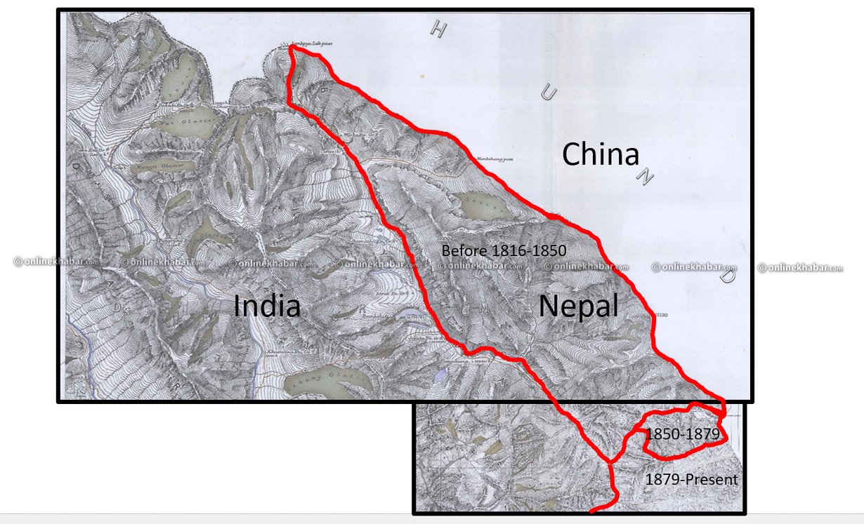 First Map Of Nepal These 11 Maps Show How India Encroached Upon Nepali Land - Onlinekhabar  English News