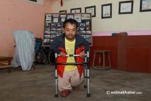 This man cannot walk independently. Now he hopes his artworks will take him around the world