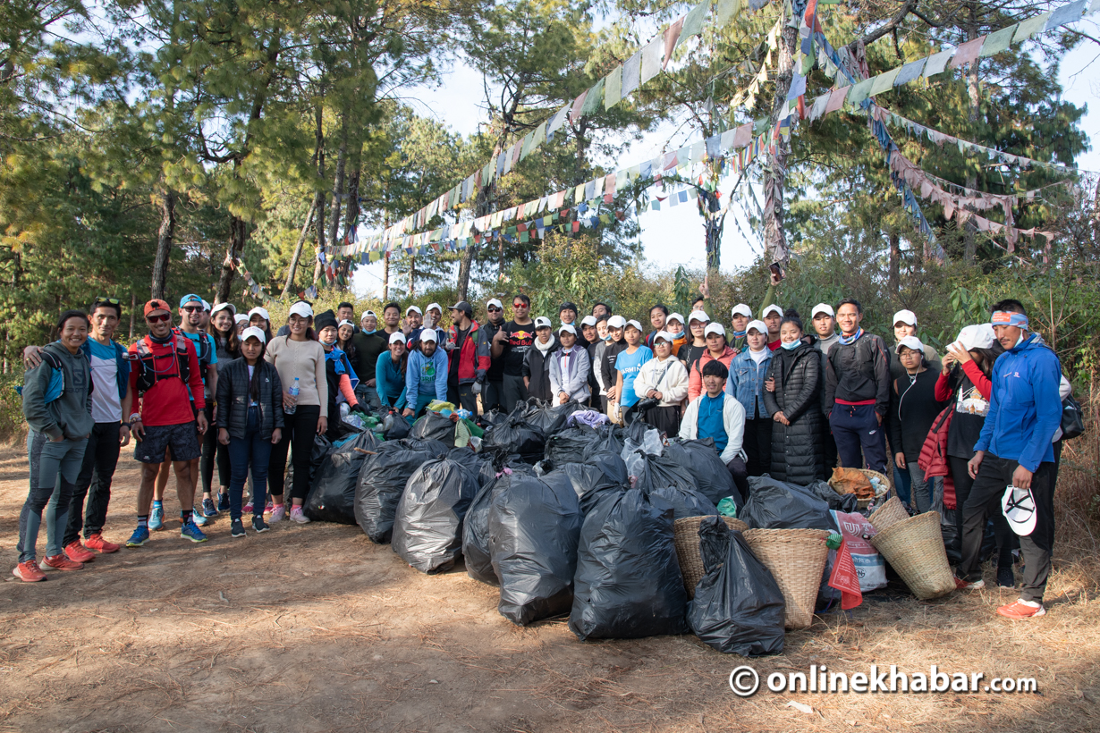 Mira Rai initiative organises cleanup of Champadevi hiking trail