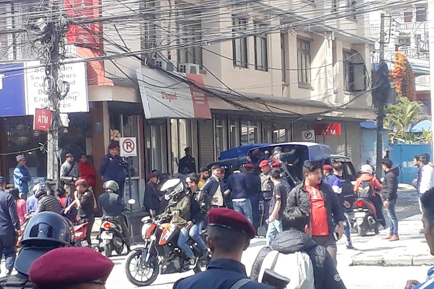 student-arrested outside Pokhara Sabha griha