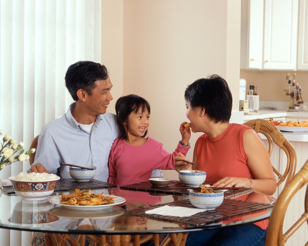 family eating together