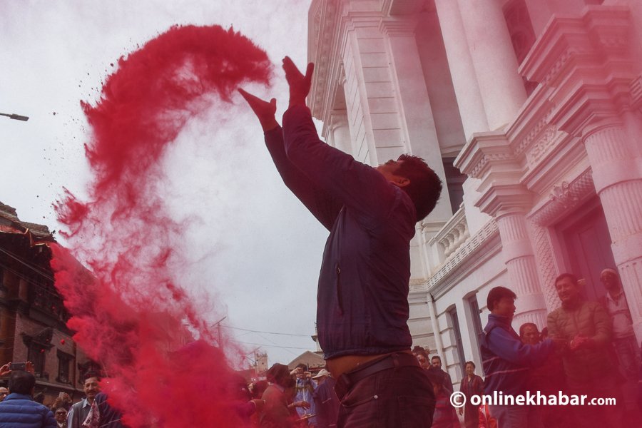 File: A Holi celebration in Kathmandu