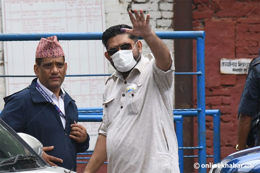 Former Armed Police Force DIG Ranjan Koirala is released from Dillibajaar Jail, on Thursday, July 23, 2020. 