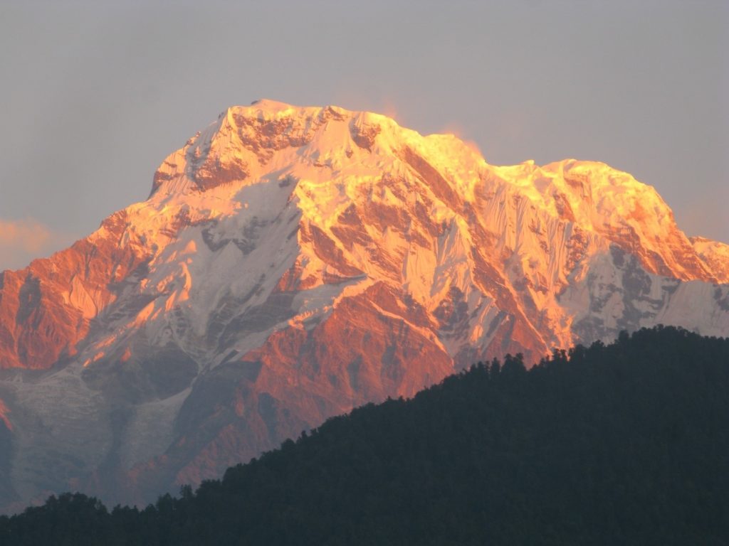File: A mountain range as seen from Dhampus, Kaski