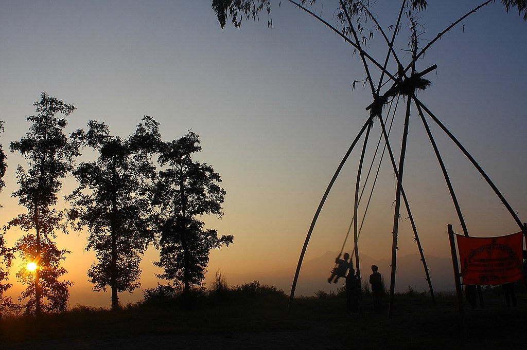 A linge ping established for Dashain celebrations. Photo: Wikipedia Commons