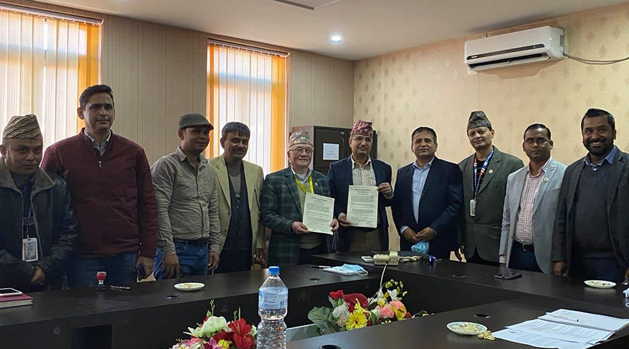 File: Nepal Oil Corporation and Kathmandu University sign an agreement to jointly study the possibility of producing hydrogen fuel cells, on Friday, January 8, 2021. 