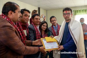 Onlinekhabar journo Bijaya Subedi honoured