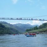 Trekking route being constructed along Kaligandaki River bank