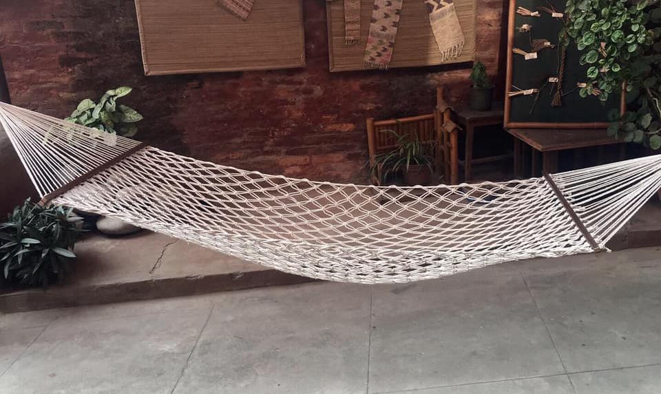 A hammock made by Nepal Knotcraft Centre, run by Shyam Badan Shrestha. Photo: Nepal Knotcraft Centre/Facebook page  