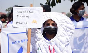 Women’s Day: Kathmandu demonstrators demand tax-free sanitary pads