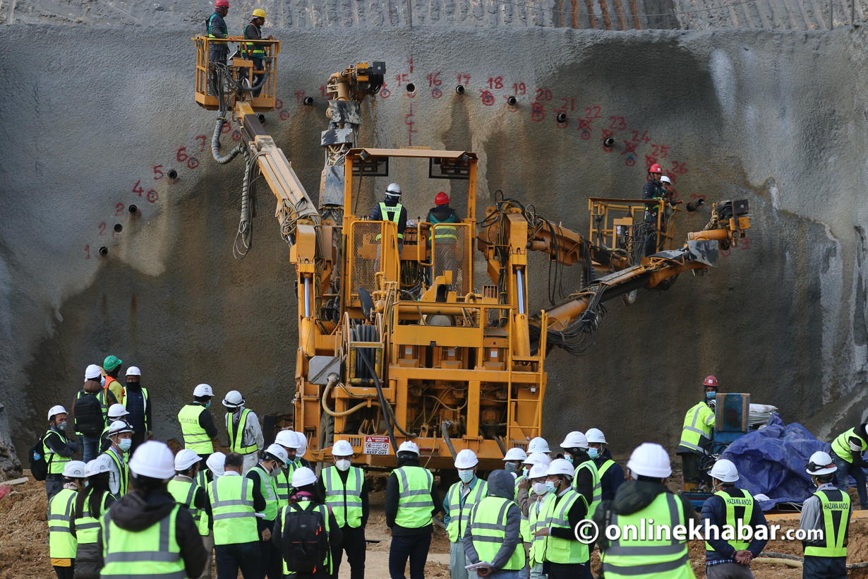 The construction for Nepal's first road tunnel is underway.