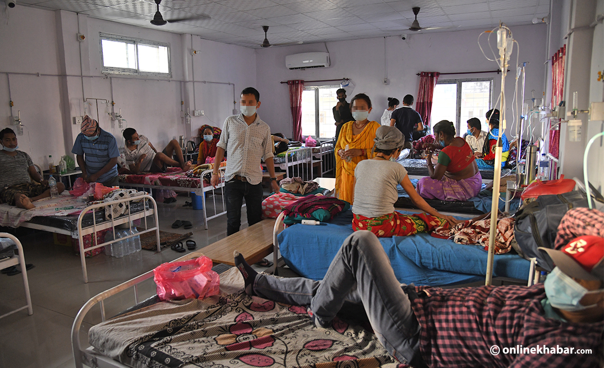 Hospitals in major cities are full of people from rural areas as Covid-19 spreads in villages across the country. Photo: Chandra Bahadur Ale