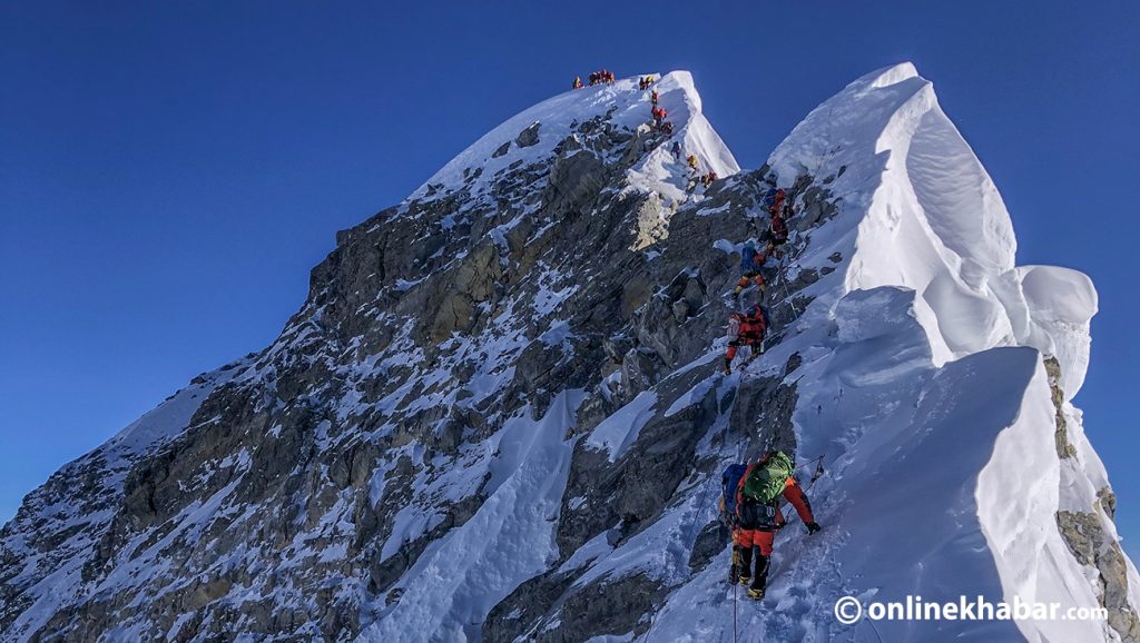 ropes on Everest