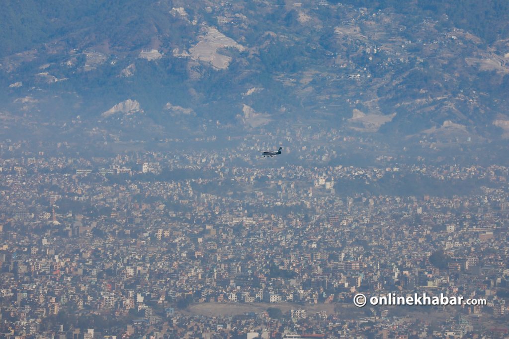 File: A view of the Kathmandu valley, the most populous part of urban Nepal