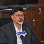 Finance Minister Janardan Sharma speaks at an event, at the ministry, on Friday, July 16, 2021.
