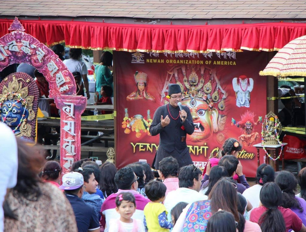 Nepali priest in US - indra jatra