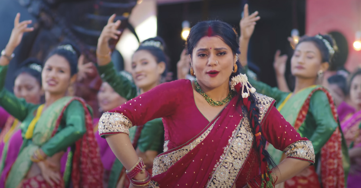 A screengrab from Bishnu Majhi's Chari Jelaima, folk song