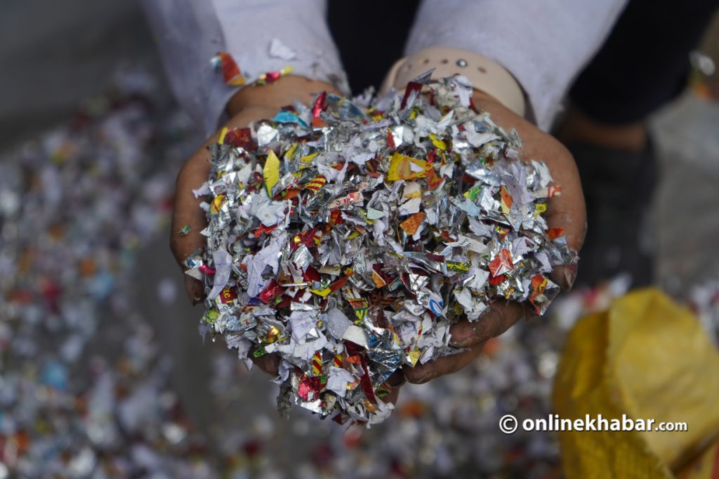 half plastic and paper mix to make plastic briquettes