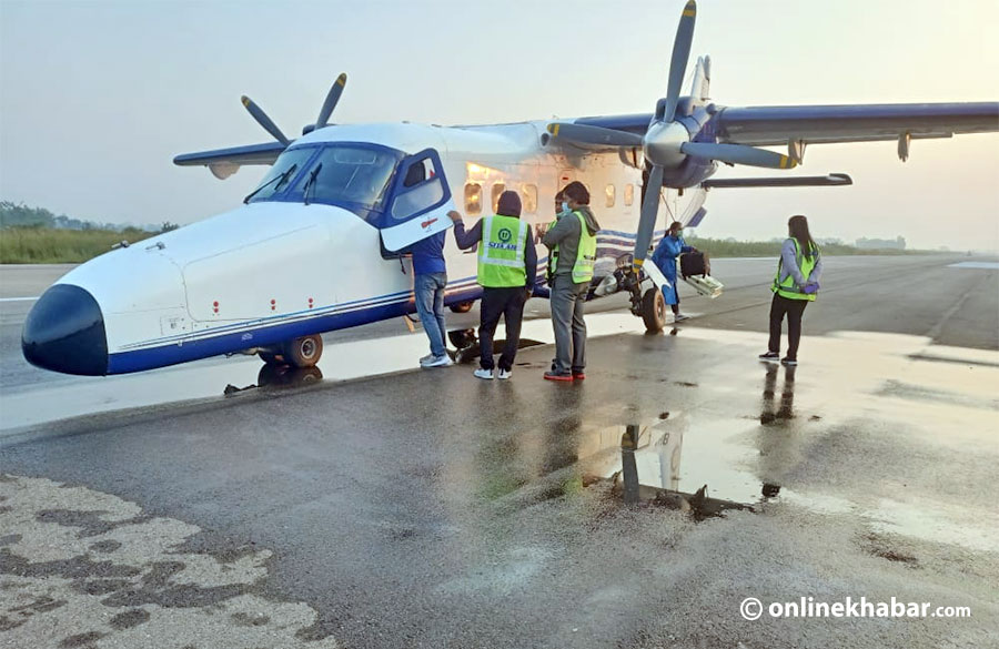 The Sita Air aircraft that collided with a wild boar in Nepalgunj. Incidents like these highlight Nepal's poor aviation safety.