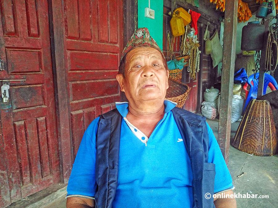 Man Bahadur Roka, who was tortured by state forces cannot walk properly due to bruises suffered during the conflict.