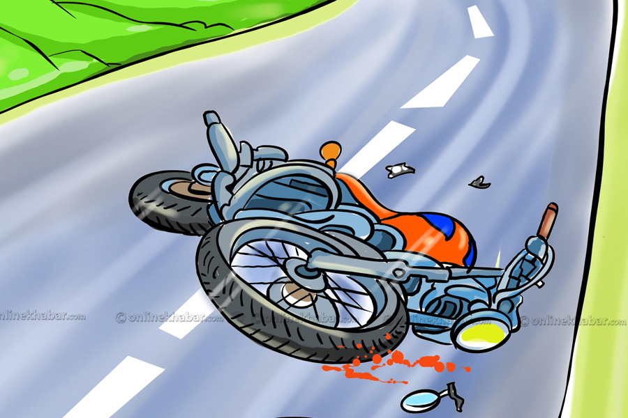motorbike accident motorcycle collision motorbike collision motorbike and SUV collide - road accident