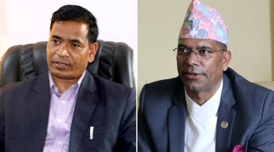 L-R: Mahendra Bahadur Shahi and Jeevan Bahadur Shahi, CPN-Maoist Centre and Nepali Congress leaders in Karnali