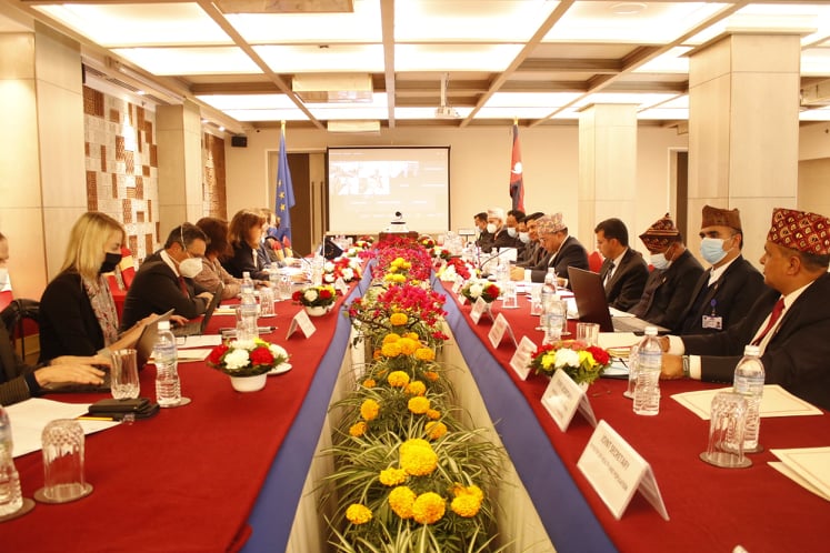 Nepal-EU Joint Commission meeting in Kathmandu on Wednesday, November 24, 2021. Photo: EU in Nepal