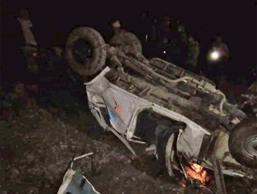 A SUV fell off the road in Patan municipality of the Baitadi district, killing at least five, on Monday, December 6, 2021.