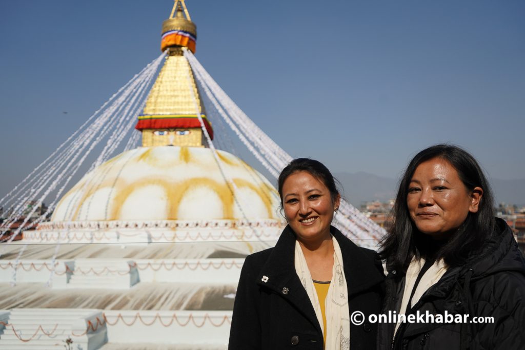 Shreesma Shakya (L) and Ang Dolma Sherpa (R) have been working on this project since 2020. Photo: Aryan Dhimal
