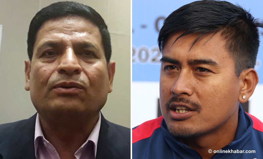 L-R: CAN President Chatur Bahadur Chand and Nepal national cricket team skipper Gyanendra Malla