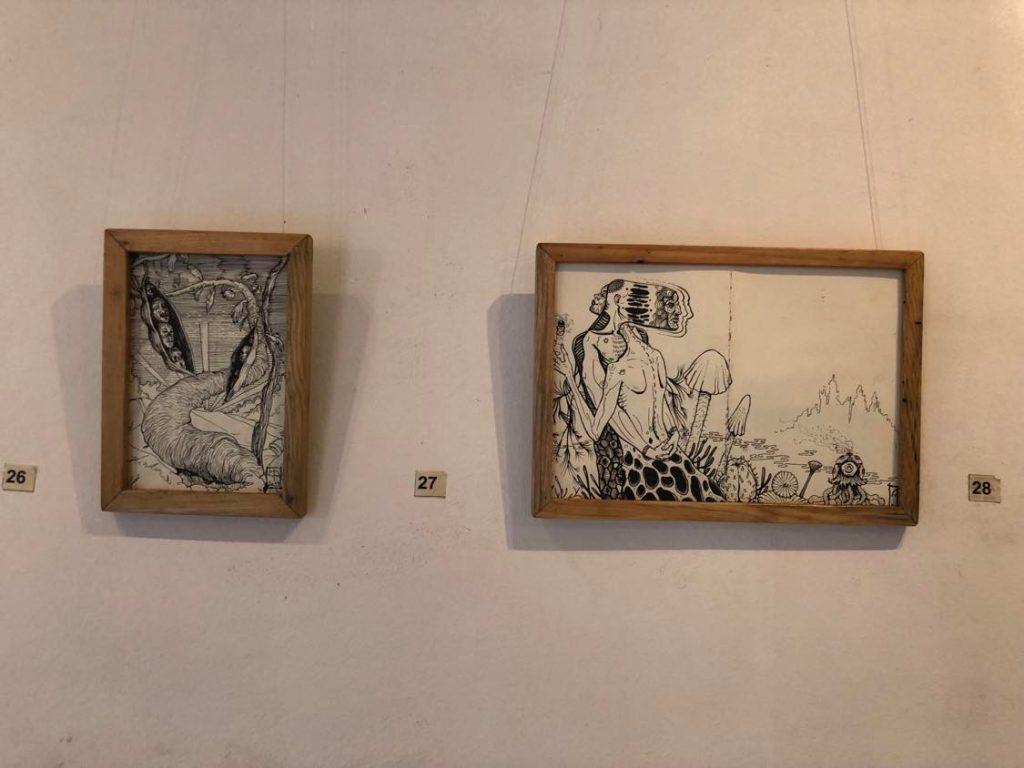 Artwork by Shushant Rajbhandari (Ryan) for Fractal Utopia, on display at Bikalpa Art Center