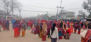 Kailali: Bike hit kills woman, locals obstruct the road