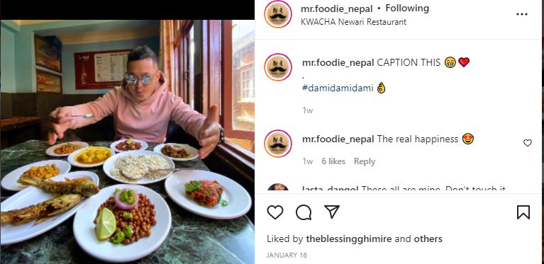Photo: Screengrab/mr.foodie_nepal's Instagram page
