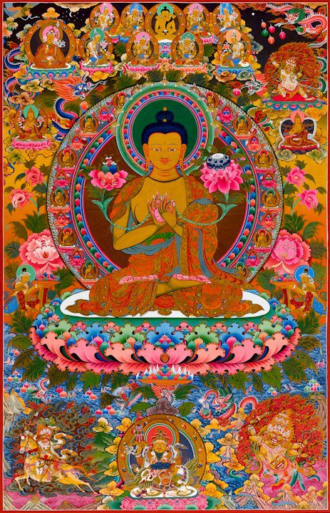 Pink Flower Buddha by Romio Shrestha