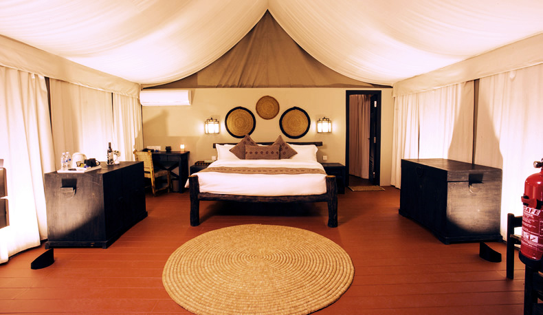 The room at the luxury tent at Jagatpur Lodge, a high-end tourist facility in Nepal. Photo: Jagatpur Lodge
