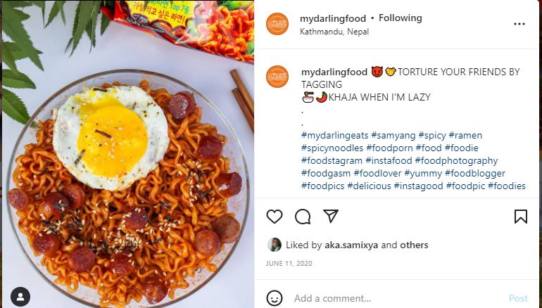 Photo: Screengrab/mydarlingfood's Instagram page