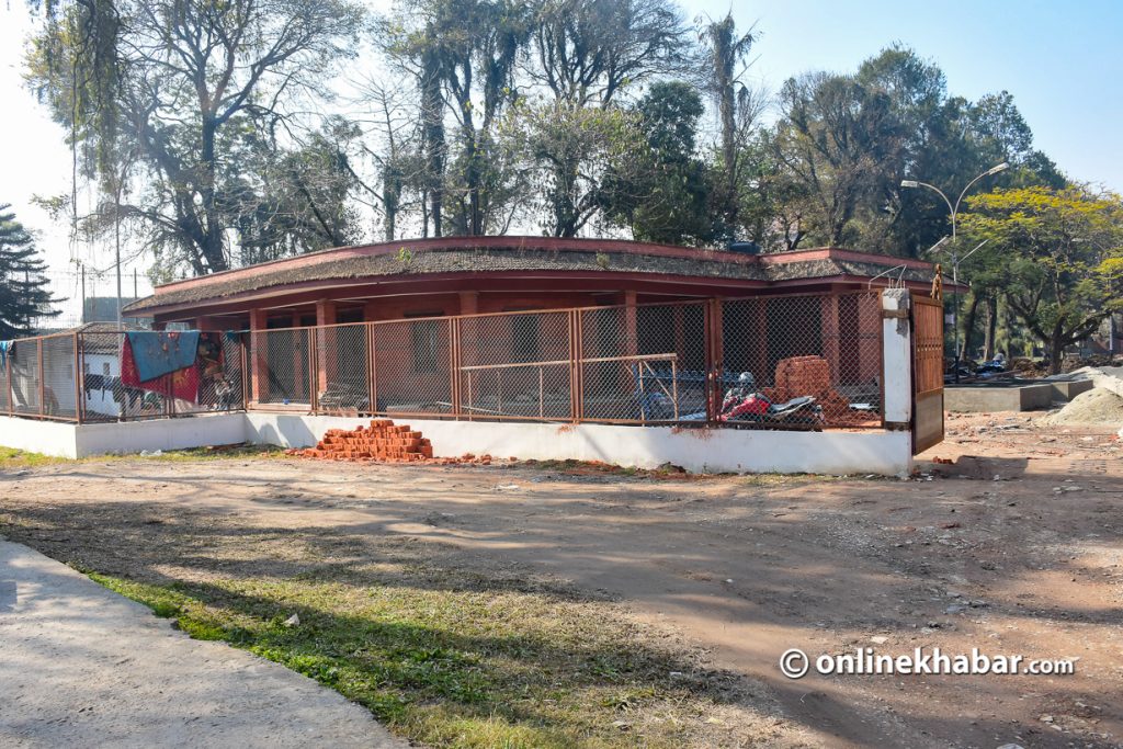 Construction works underway to open a restaurant at the Narayanhiti Palace Museum, in Kathmandu, in January 2022. Photo: Chandra Ale