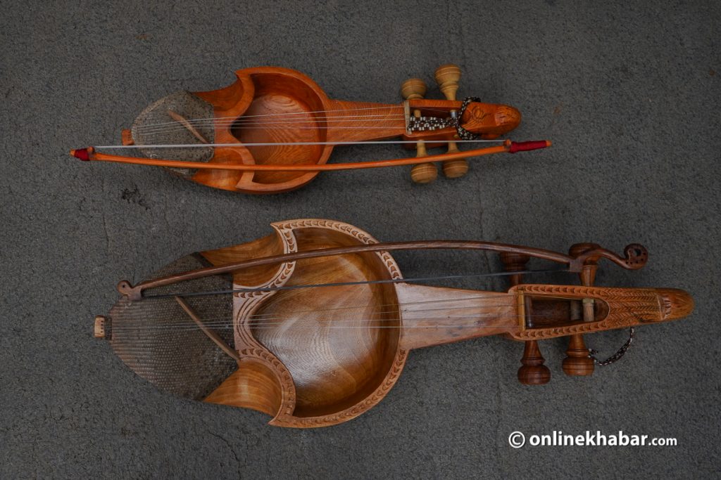 The sarangi is a traditional musical instrument of Nepal.