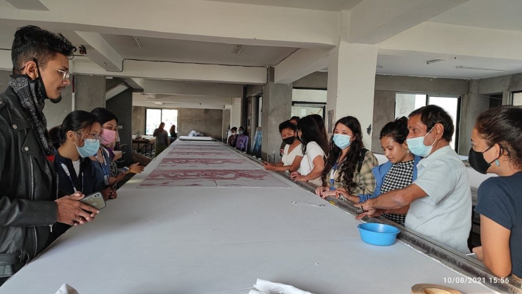Students of the Namuna College of Fashion and Technology visiting Shangrila Cashmere as a part of their course. Photo: Facebook Page/NCFT
