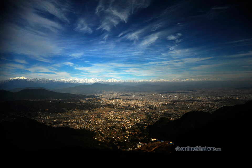 File: Kathmandu is seen from Chandragiri, a perfect family hiking destination. 